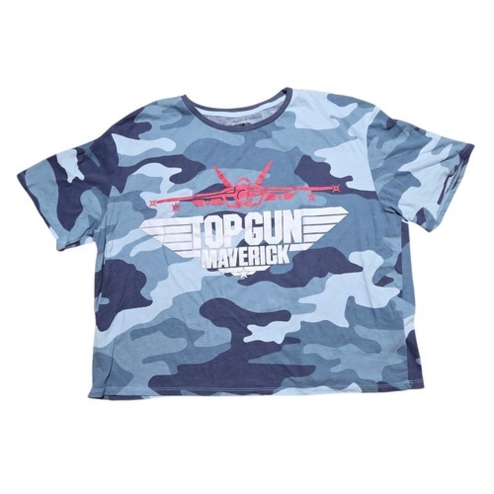 2020 Top Gun Maverick Fighter Jet Blue Camo Crop Top 3XL/3XG(21) T-Shirt